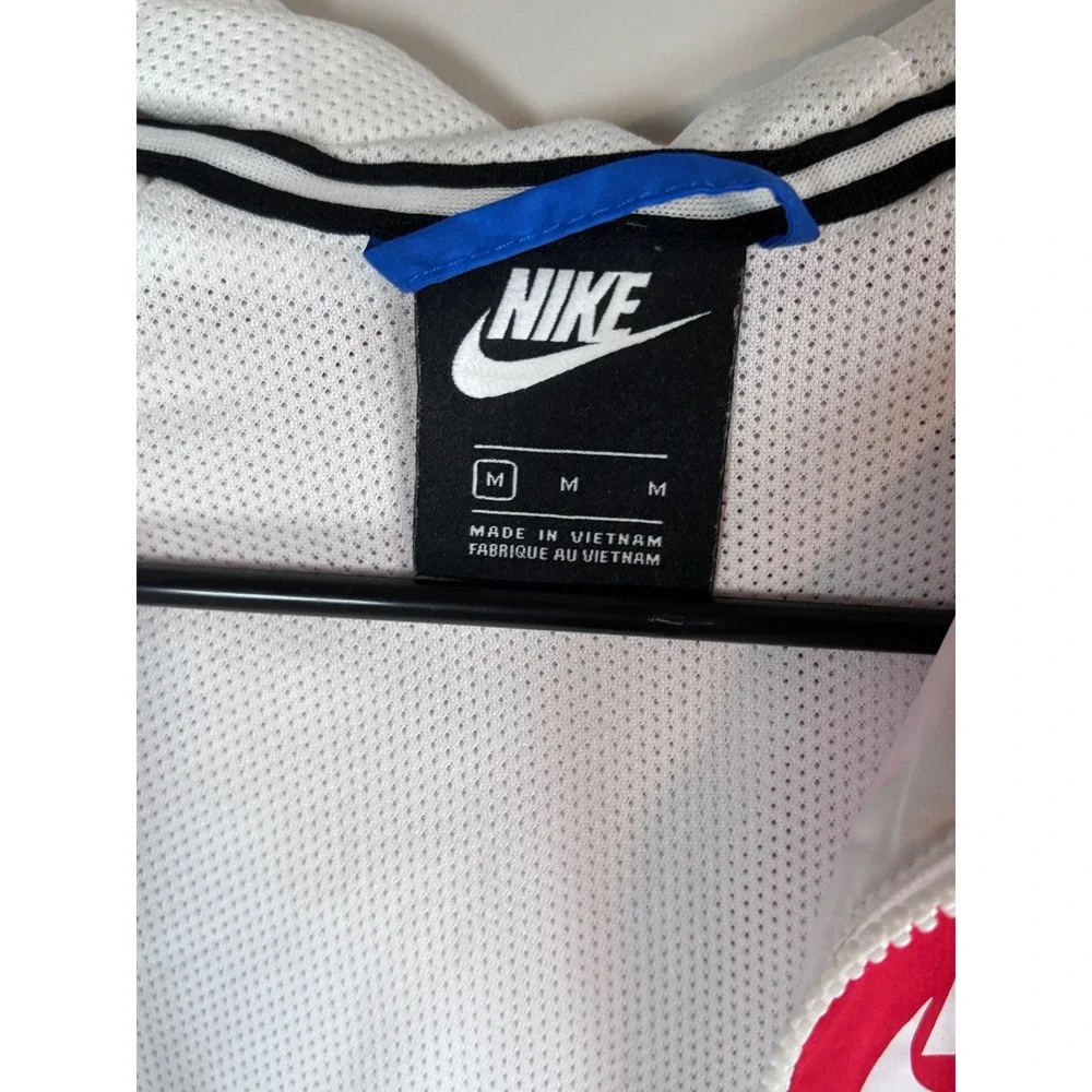 Nike Kids Windrunner Jacket Red White Blue Colorblock Hooded Windbreaker Medium